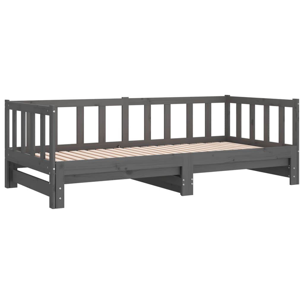 vidaXL Pull-out Day Bed without Mattress Grey 2x(90x200)cm