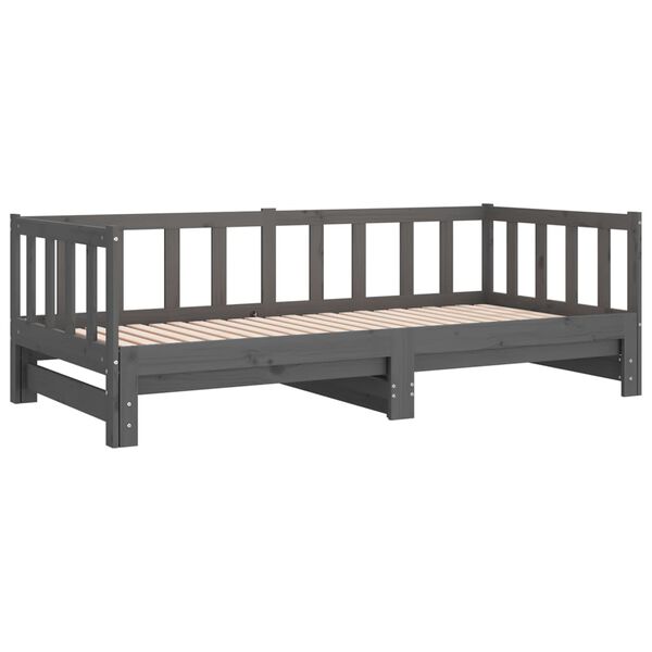 vidaXL Pull-out Day Bed without Mattress Grey 2x(90x200)cm
