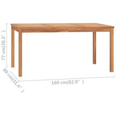 vidaXL Garden Dining Table 160x80x77 cm Solid Teak Wood,  vidaXL Garden Dining Table 160x80x77 cm Solid Teak Wood