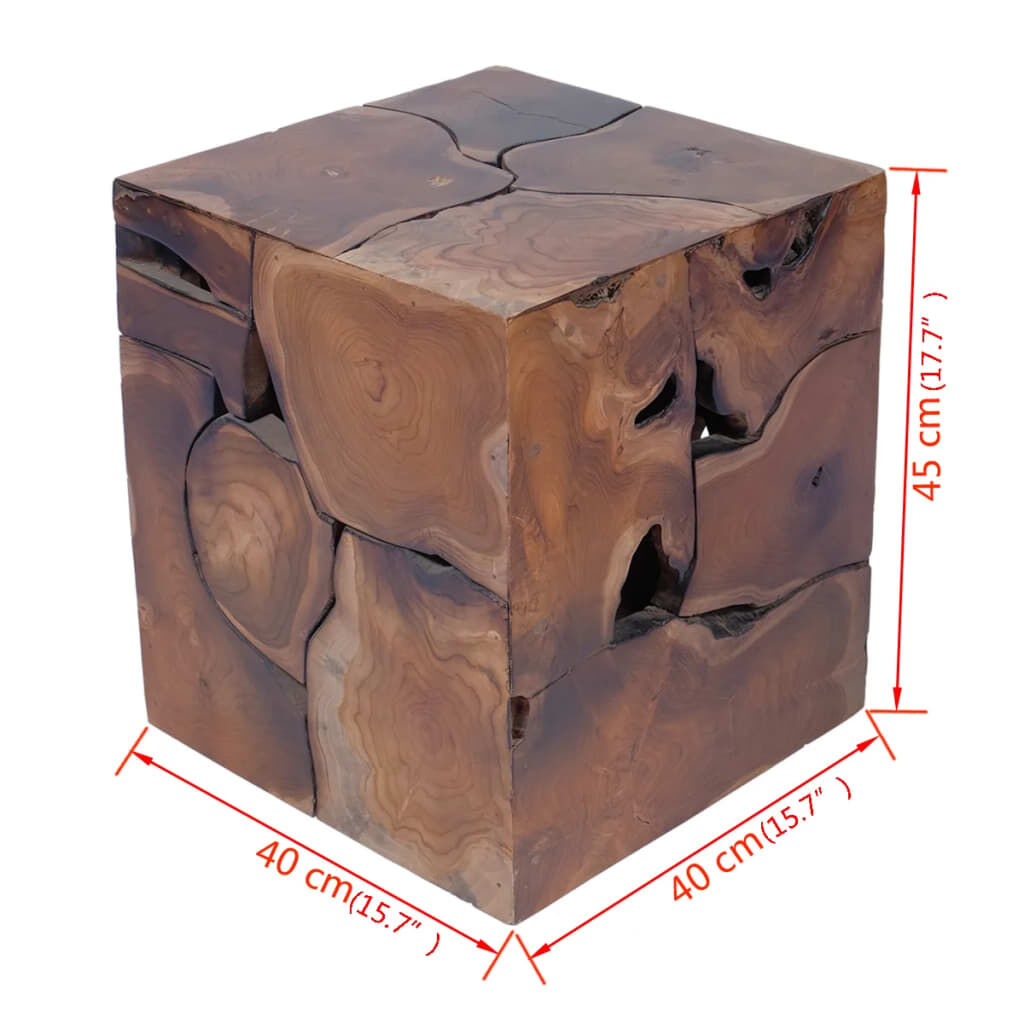 vidaXL Stool Solid Teak Wood