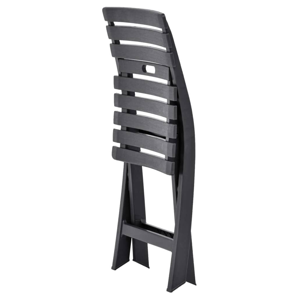 vidaXL Folding Garden Chairs 2 pcs Plastic Anthracite