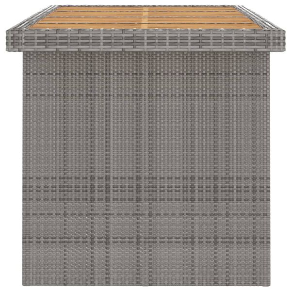 vidaXL 11 Piece Outdoor Dining Set with Cushions Poly Rattan Grey