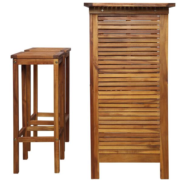 vidaXL 3 Piece Garden Bar Set Solid Wood Acacia