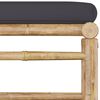 vidaXL 4 Piece Garden Lounge Set with Dark Grey Cushions Bamboo