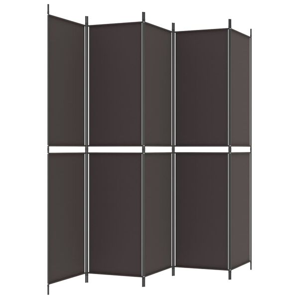 vidaXL 5-Panel Room Divider Brown 250x220 cm Fabric