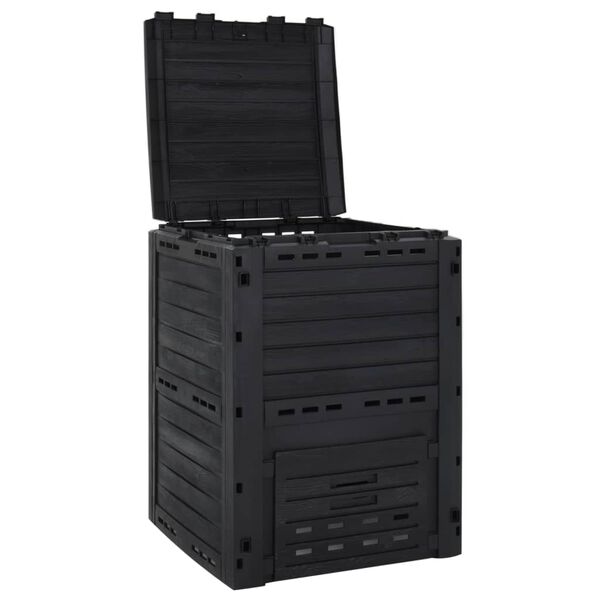 vidaXL Garden Composter Black 280 L Polypropylene
