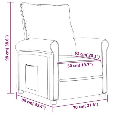 vidaXL Recliner Chair Brown Fabric