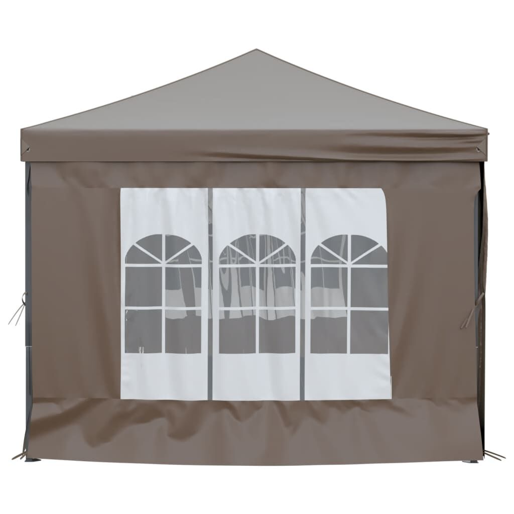 vidaXL Folding Party Tent with Sidewalls Taupe 3x6 m