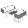 vidaXL 6 Piece Garden Lounge Set with Cushions Poly Rattan Dark Grey