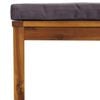 vidaXL Footrest with Dark Grey Cushion Solid Acacia Wood