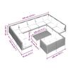 vidaXL 12 Piece Garden Lounge Set with Cushions Poly Rattan Dark Grey