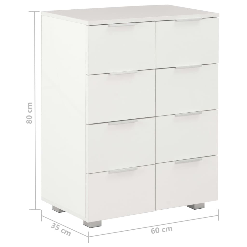 vidaXL Sideboard High Gloss White 60x35x80 cm Engineered Wood