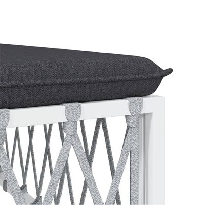 vidaXL 8 Piece Garden Lounge Set with Cushions White Steel, white vidaXL 8 Piece Garden Lounge Set with Cushions White Steel