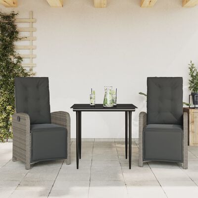 vidaXL 5 Piece Garden Dining Set with Cushions Grey Poly Rattan,  vidaXL 5 Piece Garden Dining Set with Cushions Grey Poly Rattan