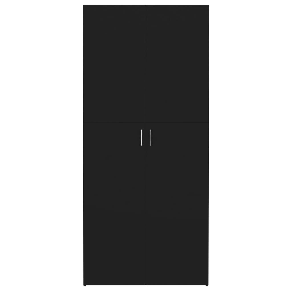 vidaXL Shoe Cabinet Black 80x35.5x180 cm Engineered Wood