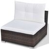 vidaXL 10 Piece Garden Lounge Set with Cushions Poly Rattan Brown