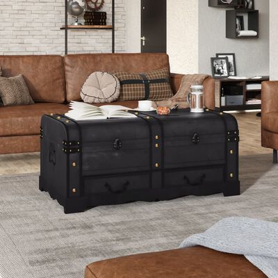 vidaXL Treasure Chest Wood Black 90x51x42 cm,  vidaXL Treasure Chest Wood Black 90x51x42 cm