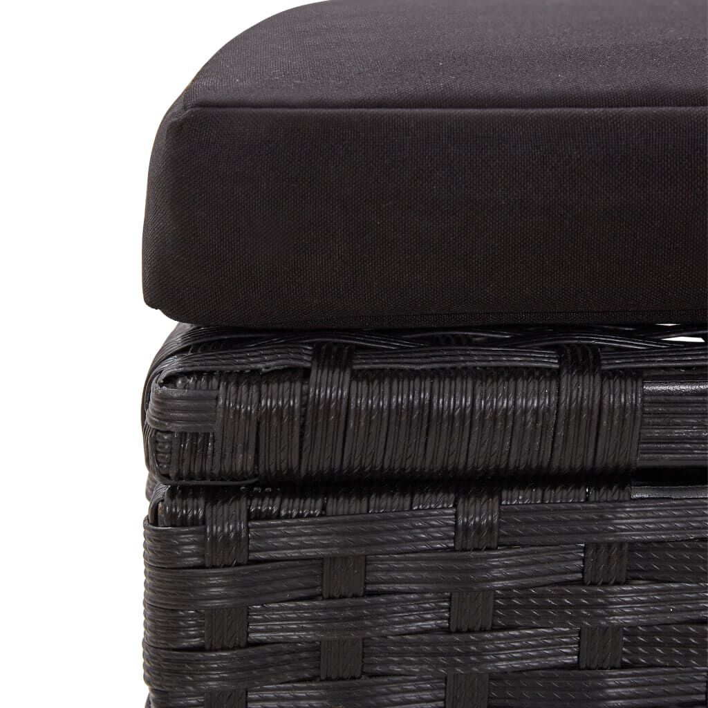vidaXL 6 Piece Garden Sofa Set with Cushions Poly Rattan Black