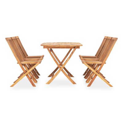 vidaXL 5 Piece Folding Outdoor Dining Set Solid Teak Wood,  vidaXL 5 Piece Folding Outdoor Dining Set Solid Teak Wood