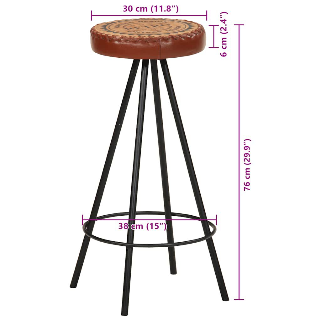 vidaXL Bar Stools 4 pcs Real Leather