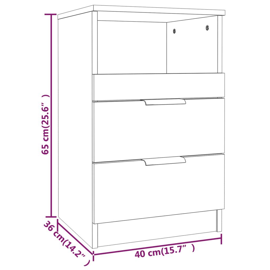 vidaXL Bedside Cabinets 2 pcs White Engineered Wood