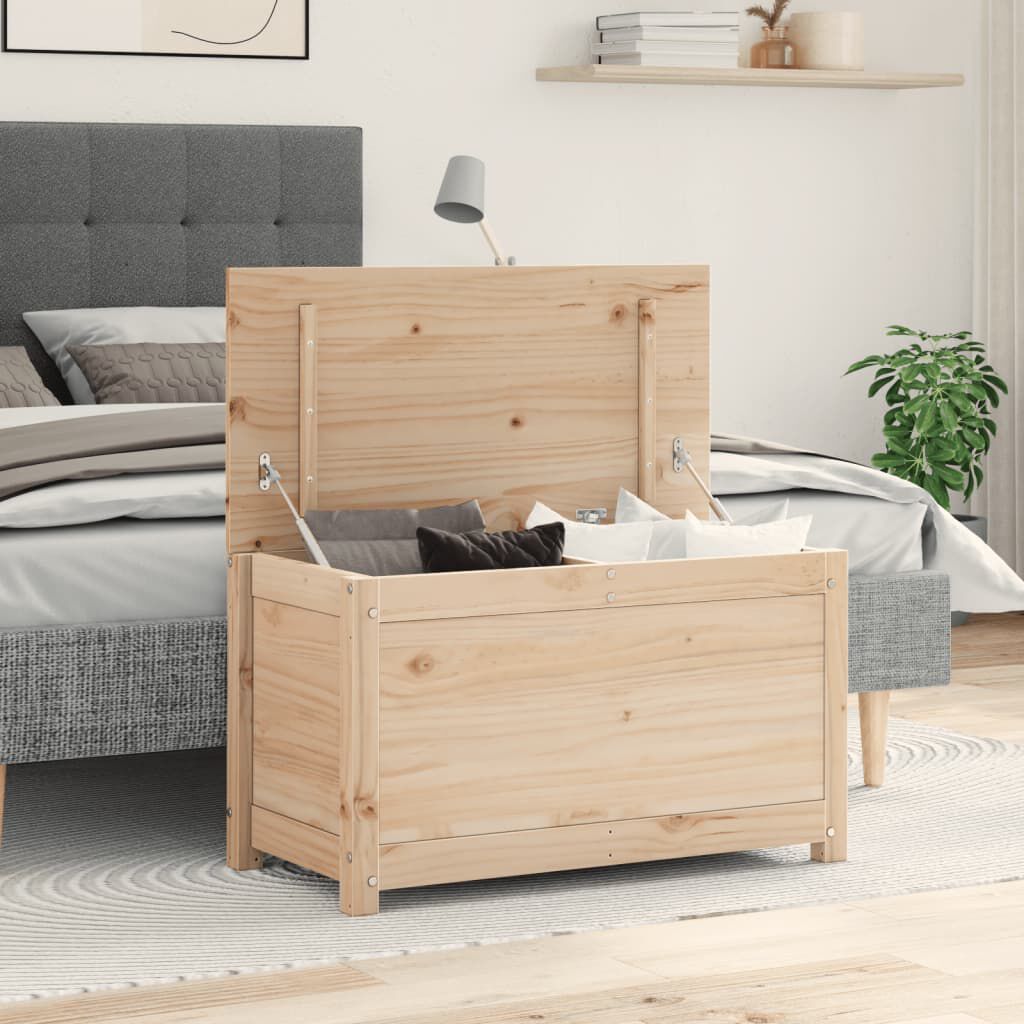 vidaXL Storage Box 80x40x45.5 cm Solid Wood Pine
