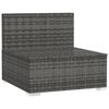 vidaXL 3-Seater Sofa with Cushions Grey Poly Rattan