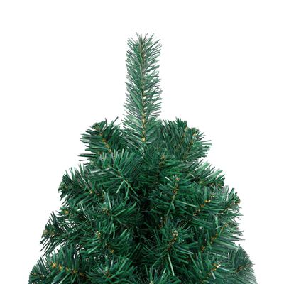 vidaXL Artificial Half Pre-lit Christmas Tree with Stand Green 120 cm PVC