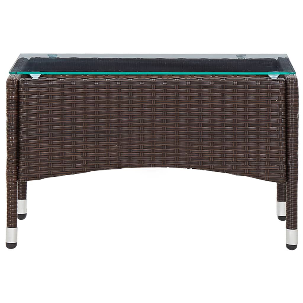 vidaXL 2 Piece Garden Lounge Set with Cushion Poly Rattan Brown