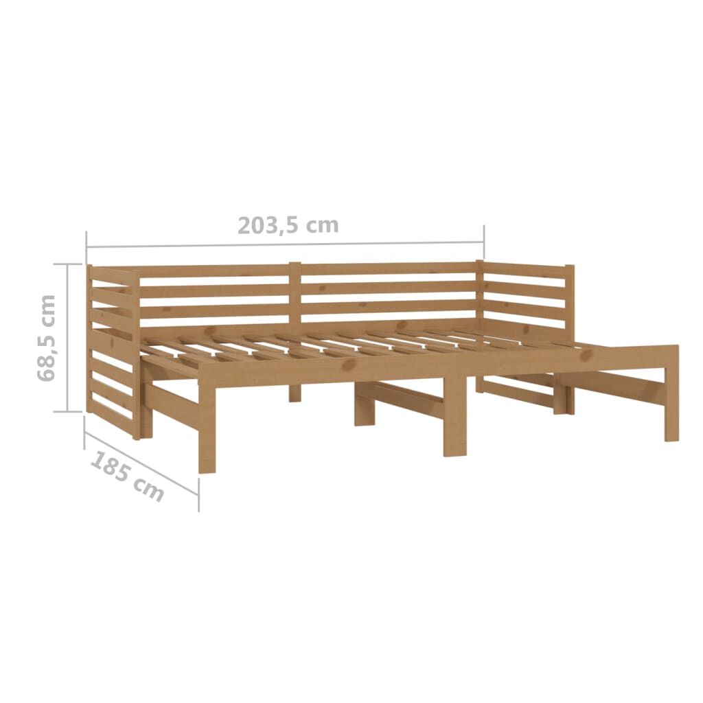 vidaXL Pull-out Day Bed without Mattress Honey Brown 2x(90x200)cm