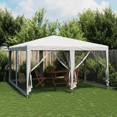 vidaXL Party Tent with 8 Mesh Sidewalls White 4x4 m HDPE, white vidaXL Party Tent with 8 Mesh Sidewalls White 4x4 m HDPE