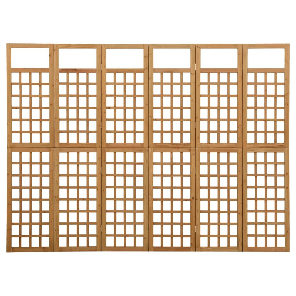 vidaXL 6-Panel Room Divider/Trellis Solid Fir Wood 242.5x180 cm