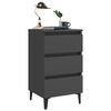 vidaXL Bed Cabinet with Metal Legs 2 pcs Grey 40x35x69 cm