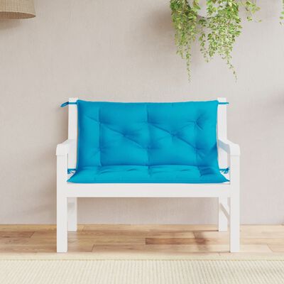 vidaXL Garden Bench Cushions 2pcs Light Blue 100x50x7 cm Oxford Fabric
