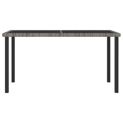 vidaXL Garden Dining Table Grey 140x70x73 cm Poly Rattan, grey vidaXL Garden Dining Table Grey 140x70x73 cm Poly Rattan