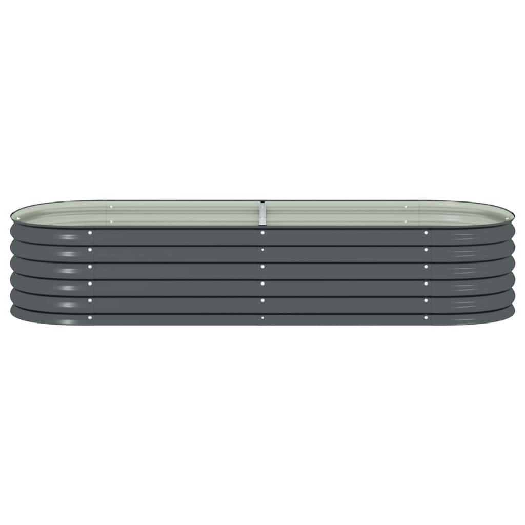 vidaXL Garden Raised Bed 240x80x44 cm Galvanised Steel Grey