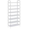 vidaXL Shoe Rack with 8 Shelves Metal and Non-woven Fabric Silver
