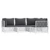 vidaXL 4 Piece Garden Lounge Set with Cushions White Steel
