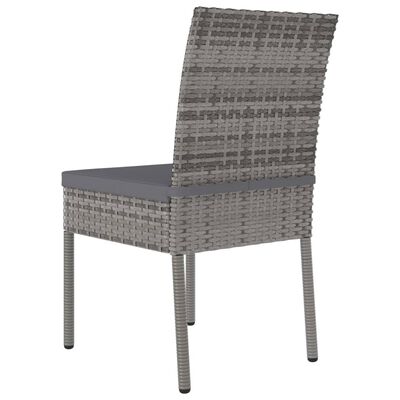 vidaXL Garden Dining Chairs 2 pcs Poly Rattan Grey, grey vidaXL Garden Dining Chairs 2 pcs Poly Rattan Grey