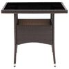 vidaXL Garden Dining Table Brown Poly Rattan