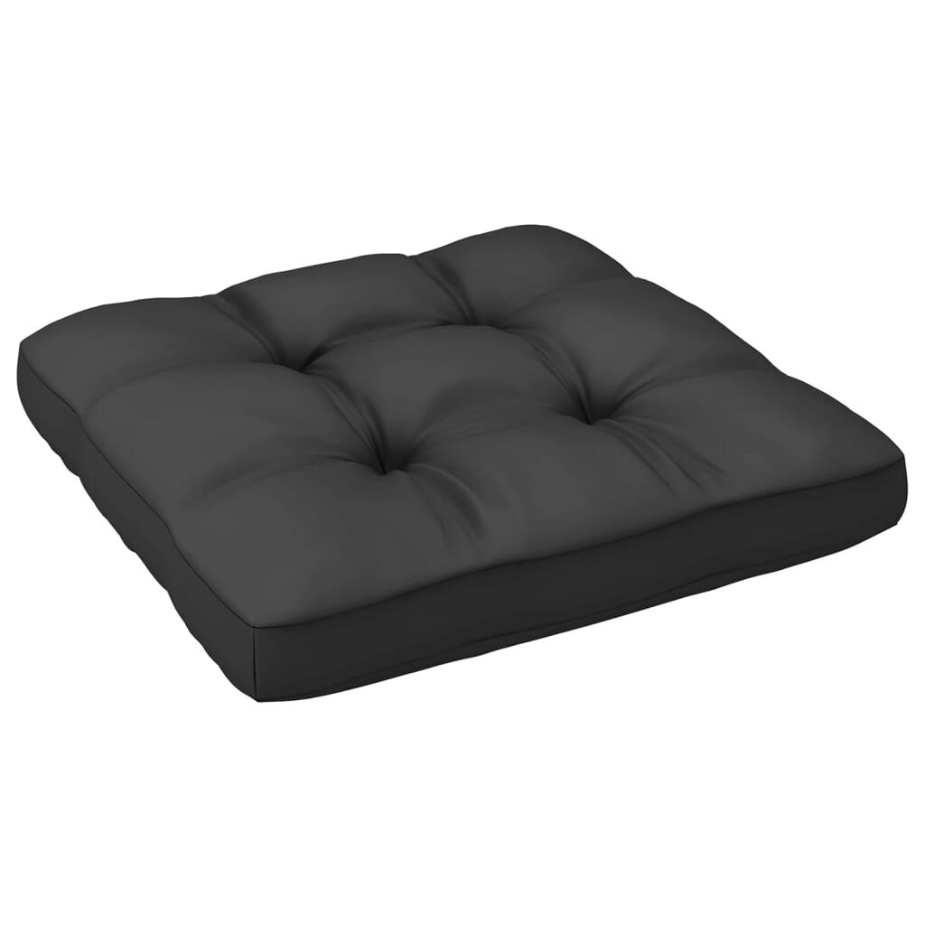 vidaXL Garden Footstool with Cushion Black Solid Pinewood