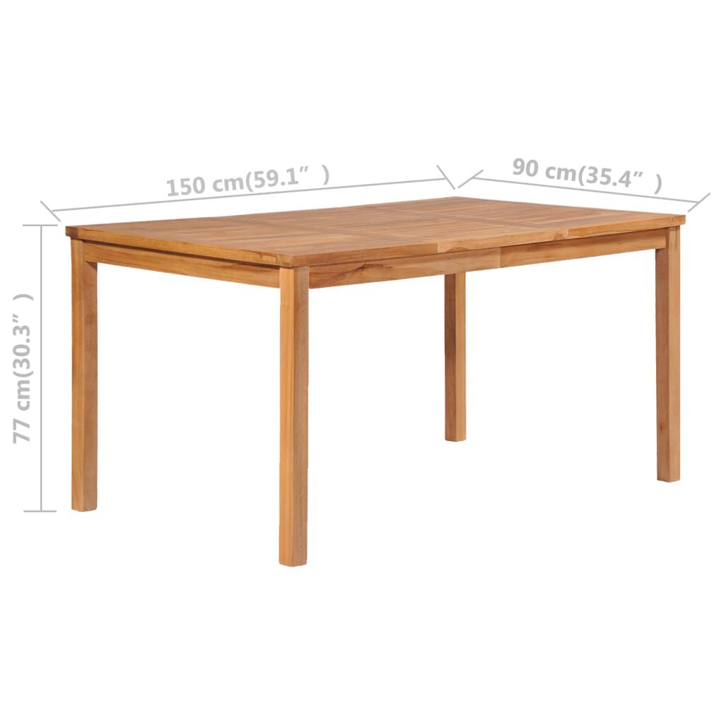 vidaXL 5 Piece Garden Dining Set Solid Teak Wood