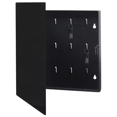 vidaXL Key Box with Magnetic Board Black 35x35x4 cm, black vidaXL Key Box with Magnetic Board Black 35x35x4 cm