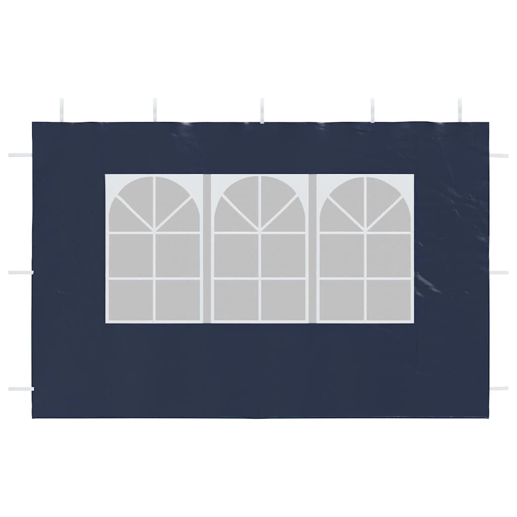 vidaXL Partytent Sidewall 2 pcs with Window PE Blue