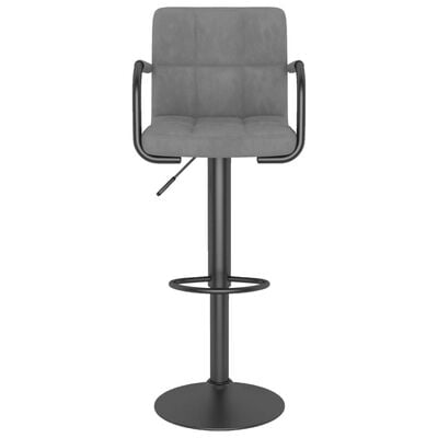 vidaXL Bar Stools 2 pcs Light Grey Velvet, light grey vidaXL Bar Stools 2 pcs Light Grey Velvet
