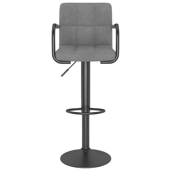 vidaXL Bar Stools 2 pcs Light Grey Velvet