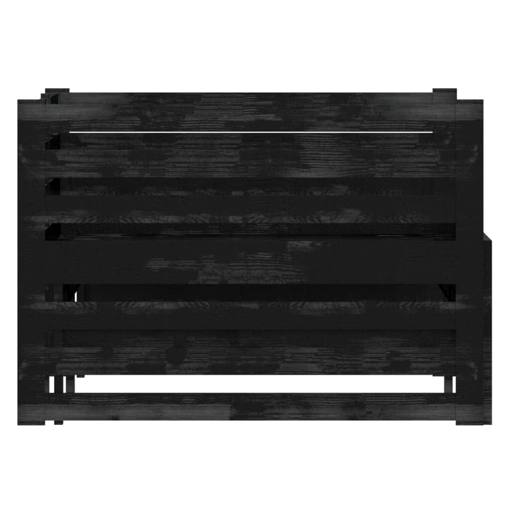 vidaXL Pull-out Day Bed without Mattress Black 2x(90x200)cm
