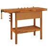vidaXL Workbench with Drawer and Vices 124x52x83 cm Solid Wood Acacia