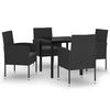 vidaXL 5 Piece Garden Dining Set Black