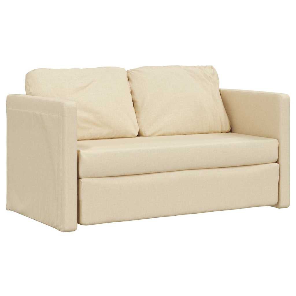 vidaXL Floor Sofa Bed 2-in-1 Cream 112x174x55 cm Fabric